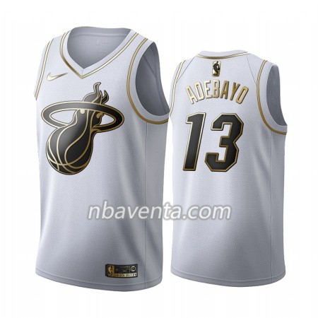Camiseta Hombre Miami Heat Bam Adebayo 13 2019-20 Nike Blanco Golden Edition Swingman